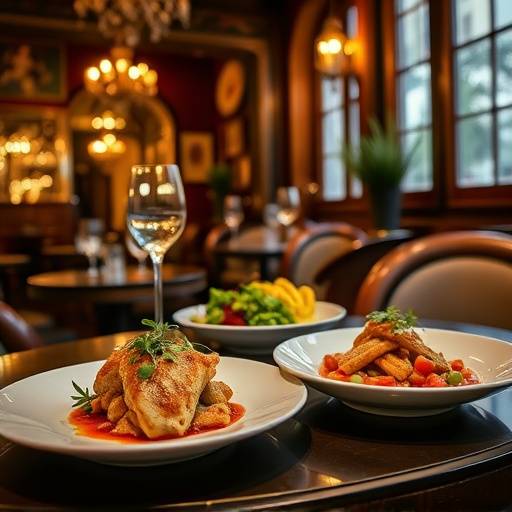 Photographie culinaire de plats gastronomiques au restaurant 'Le Bistrot Parisien', avec une mise en sc√®ne soign√©e et une lumi√®re chaleureuse.